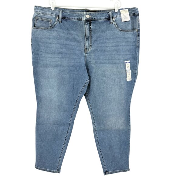 Terra & Sky Women's Stretch High Rise Core Skinny Blue Denim Jeans Plus 26WP NWT - Picture 1 of 10
